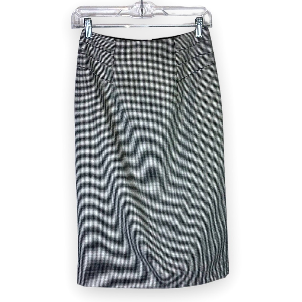 ANTONIO MELANI Charcoal Checkered Pencil Skirt